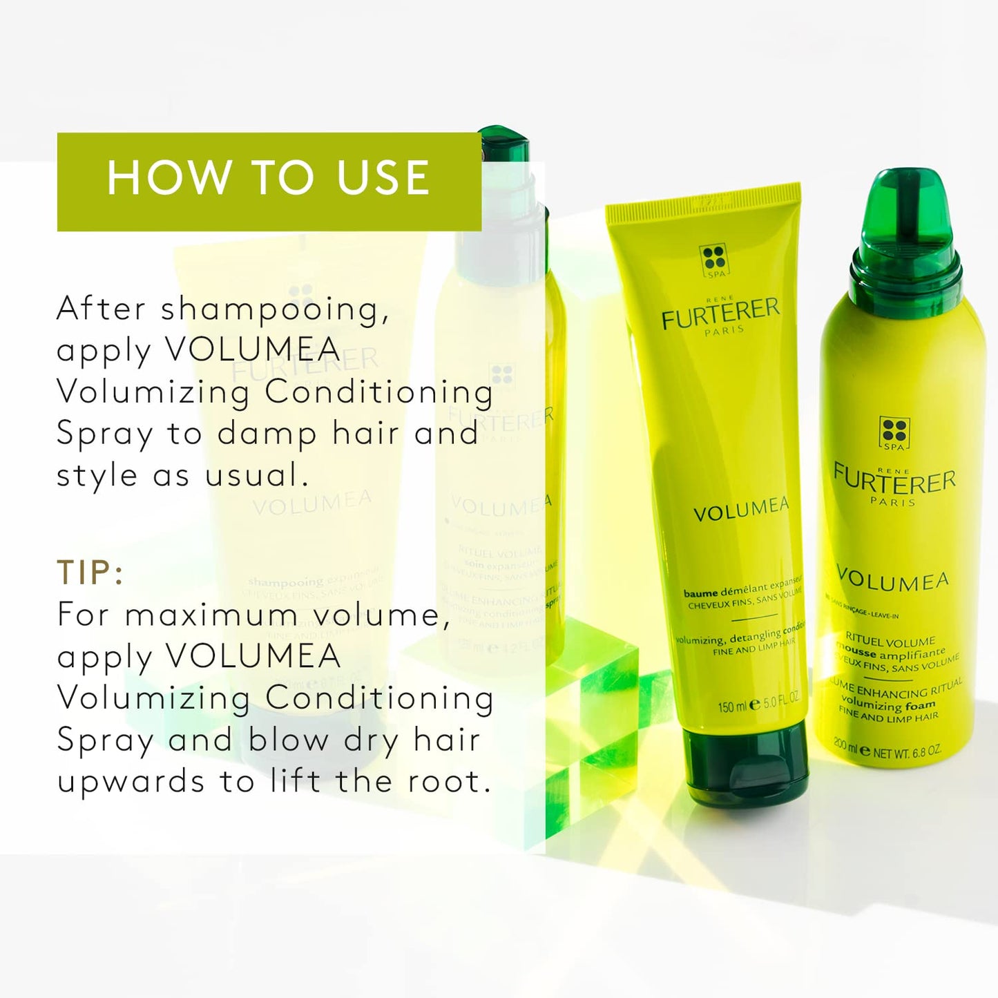 Rene Furterer VOLUMEA Volumizing Conditioning Spray - For Fine, Limp Hair - Thickening & Long-Lasting Volume - Sulfate-Free - 4.2 fl. oz.