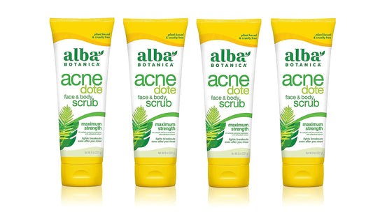 Alba Botanica ACNEdote Face & Body Scrub, 8 Ounces Tube (Pack of 4)