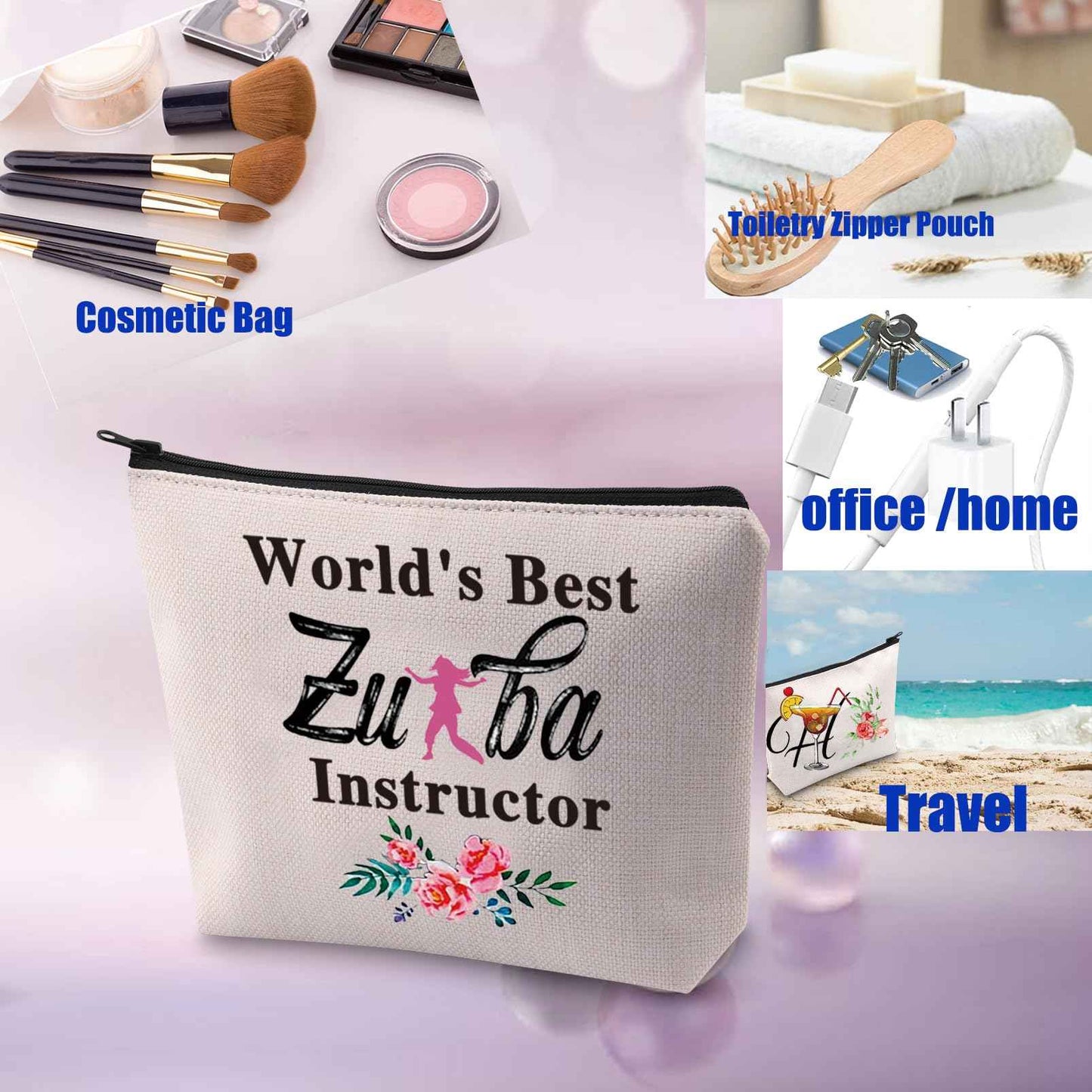 PXTIDY World's Best Zumba Instructor Makeup Bag Zumba Teacher Gift Zumba Dance Teacher Appreciation Gifts Cosmetic Bag (Best Zumba)