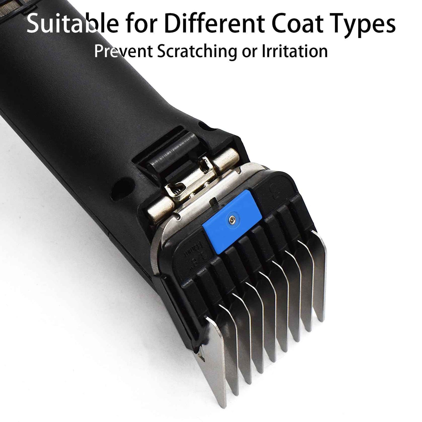 Professional Animal Stainless Steel Attachment Guide Guard Combs for A5 Style Detachable Blade Pet Groomers, 1/8"-1" Compatible with Wahl KM Series Andis AG BG Oster A5 A6 Animal Clippers (#3-3/8")