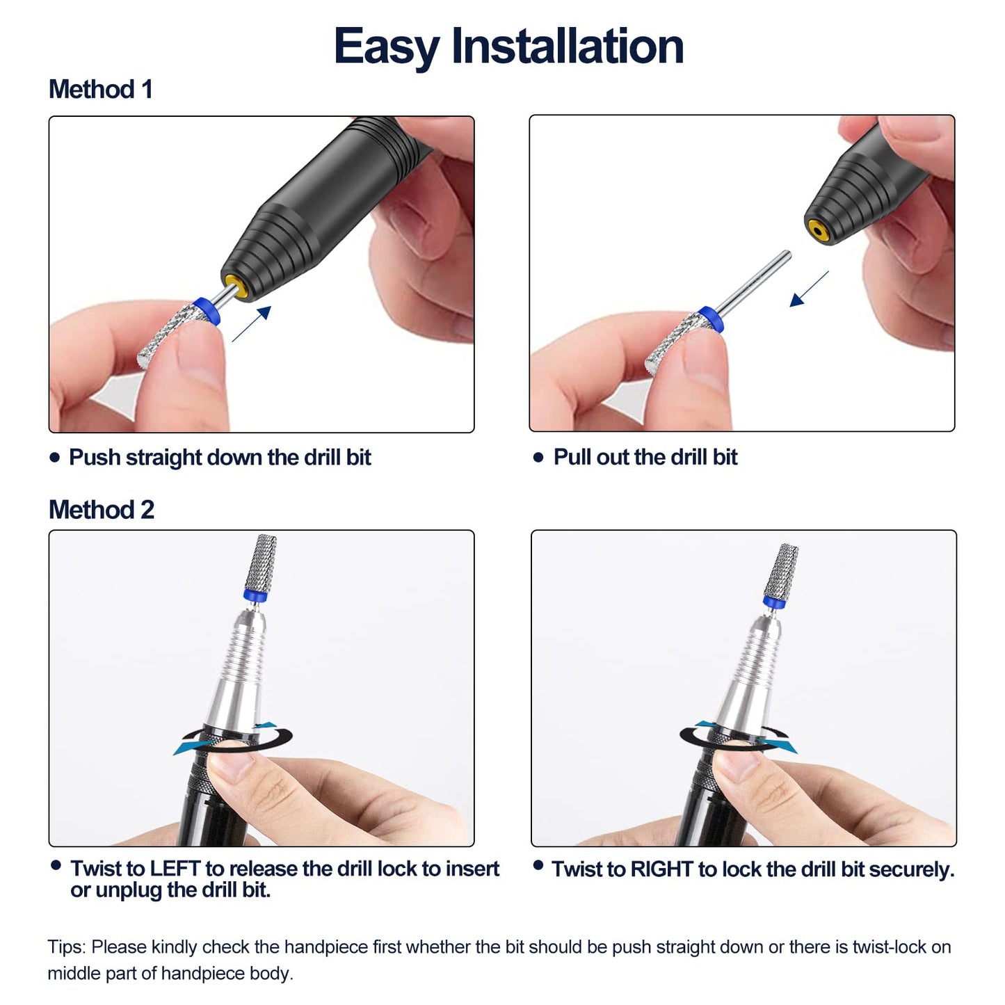 Tungsten Nail Drill Bits 5 in 1 Carbide Nail Drill Bits for Acrylic Hard Gel Cuticle Remove 3/32'' Universal Bits for Efile Nail Drill Machine Manicure Pedicure Salon (Silver Medium Cross Cut)