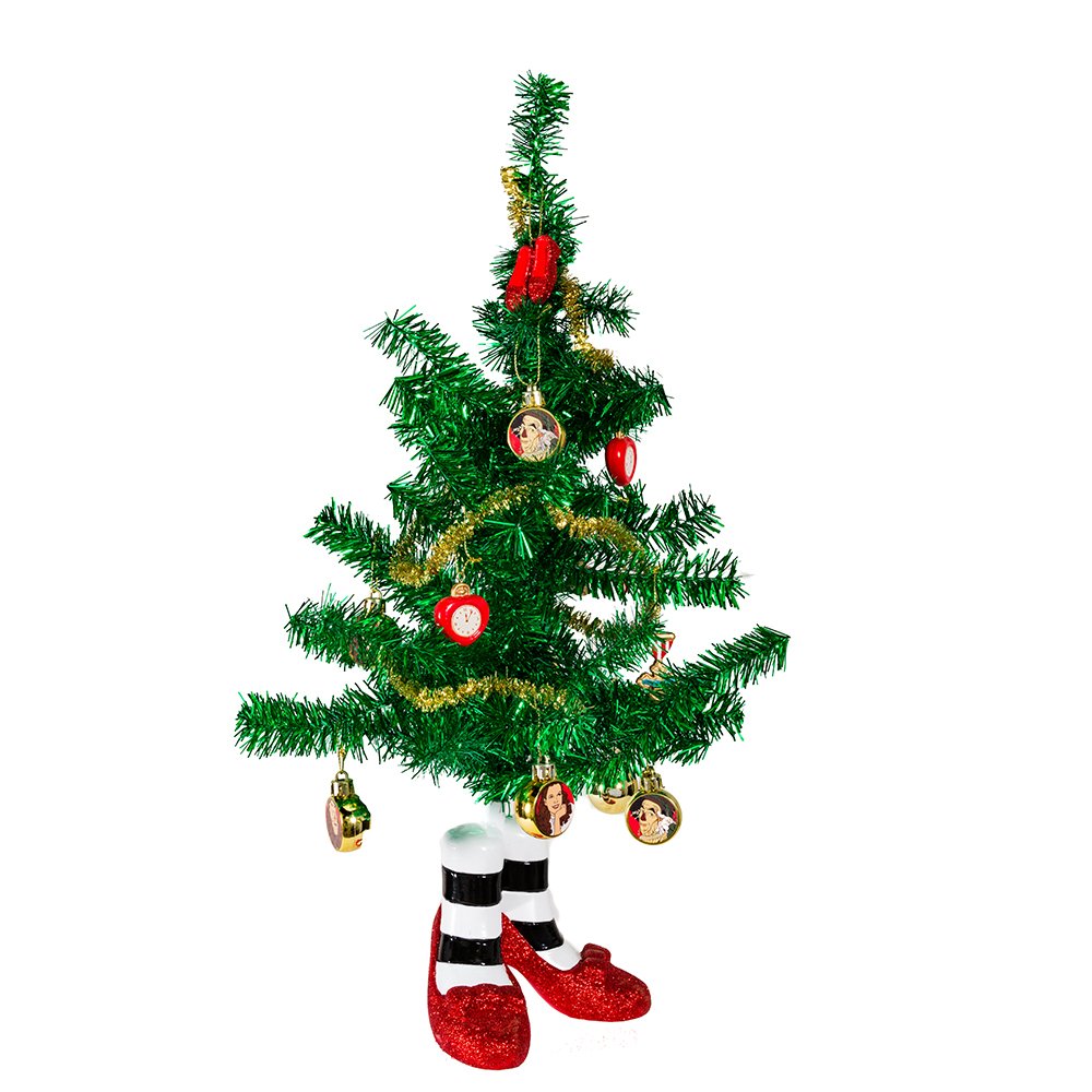 Kurt Adler Wizard of Oz Witch Legs Mini Tinsel Tree Set, 18-Inch