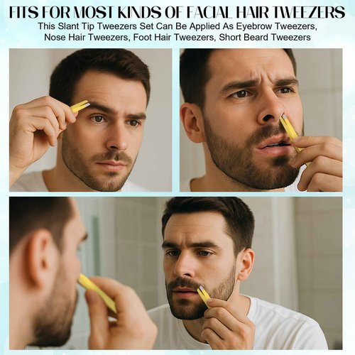 60Pcs Slanted Eyebrow Tweezers for Women Men, Stainless Steel Tweezers Bulk Professional High Precise Tweezer for Ingrown Hair Removal Plucking Blackheadl(Multicolor)