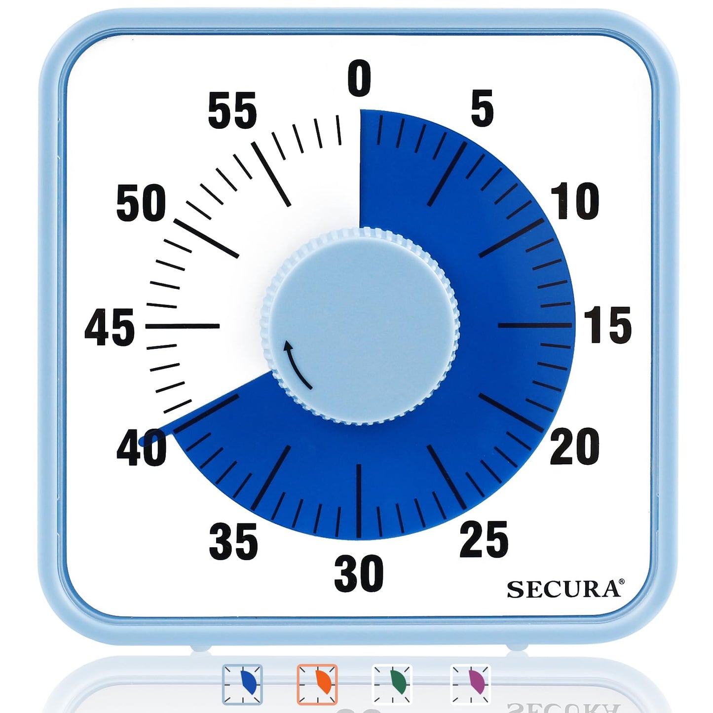 Secura 7.5 Inch Visual Timer, 60 Minute Visual Oversize Countdown Timer for Kids and Adults, Durable Mechanical Time Management Tool (Blue)