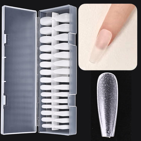 Fake Nail Tips Kit 300pcs Press on Nails Full Matte Acrylic False Nail Tips Full Cover False Nails DIY Manicure Set Nail Extension Kit 15 Sizes for Manicure Professional Nail Art Accessories (Medium Long Trapezoid)