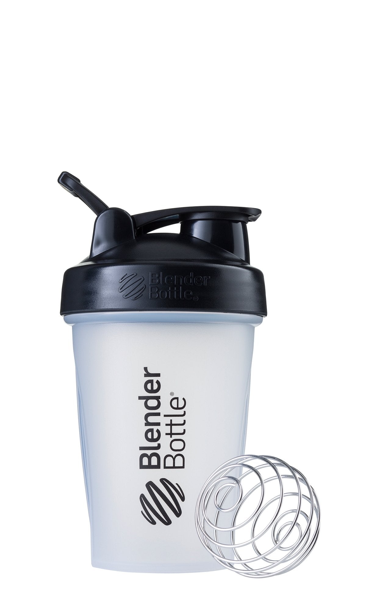 BlenderBottle Classic Shaker Bottle Perfect for Protein Shakes and Pre Workout, 20-Ounce, Clear/Black/Black