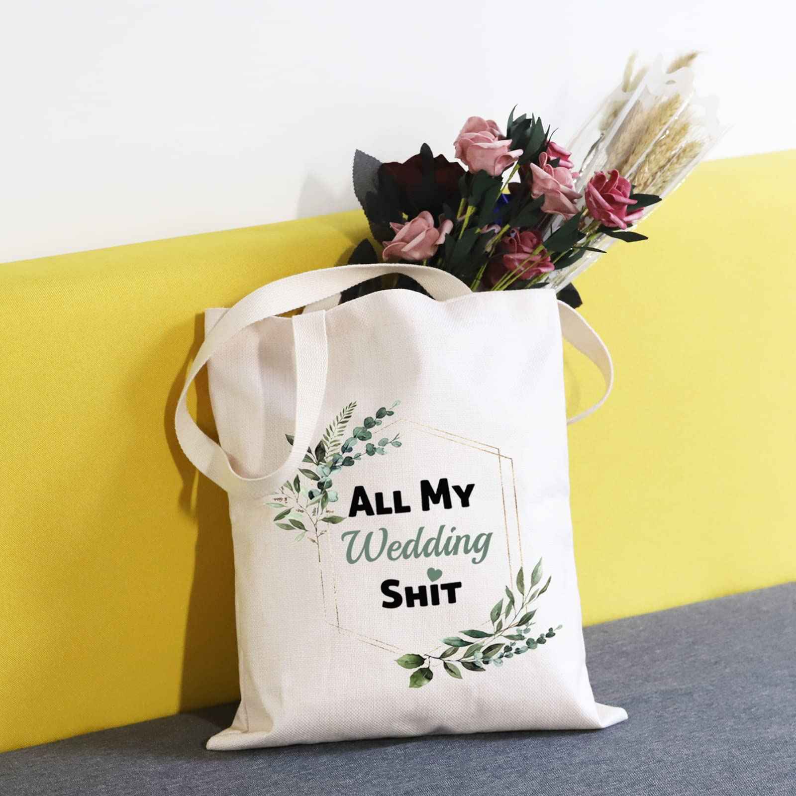 TSOTMO Bride To Be Gift Floral Bride Wedding Day Emergency Kit Tote Bag