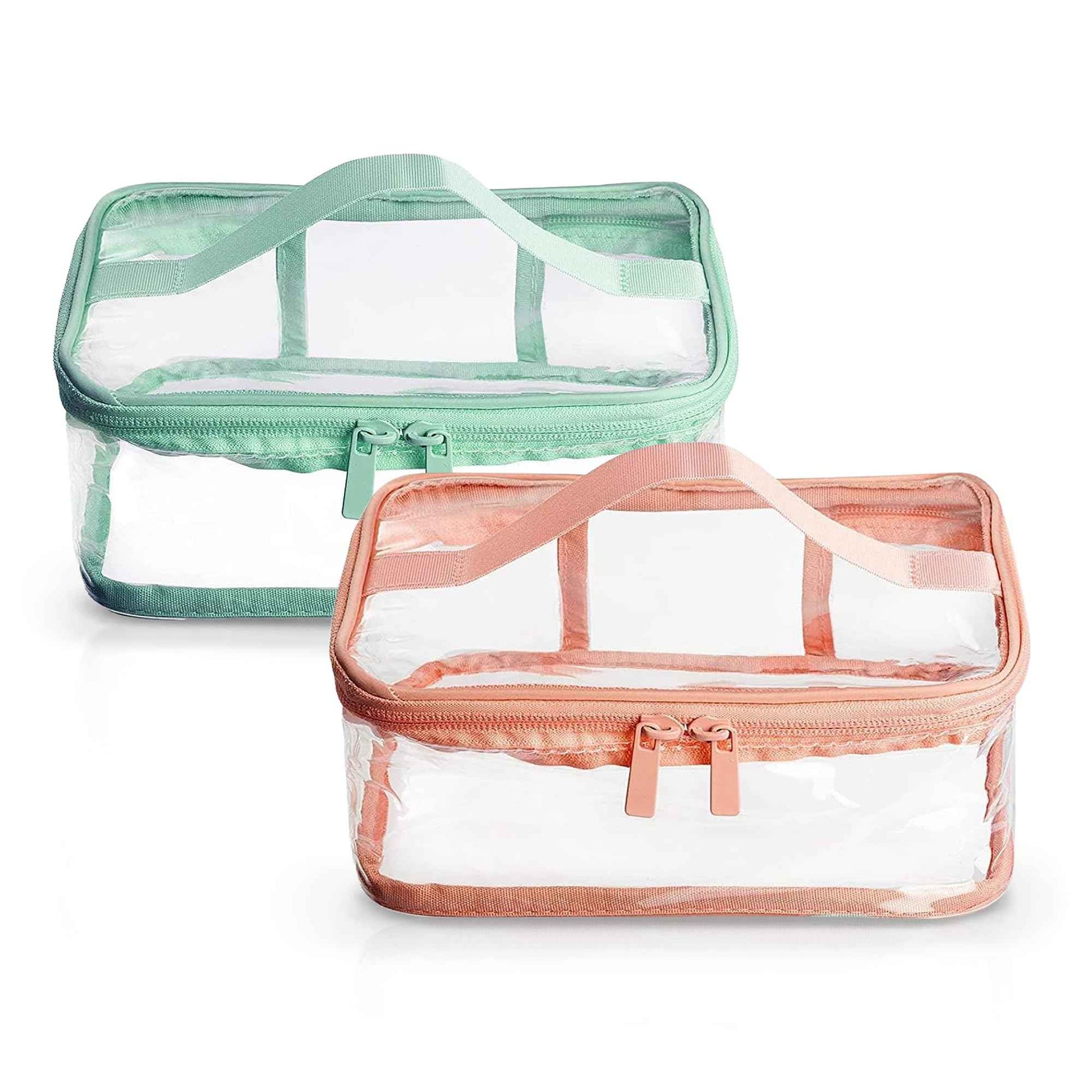 GottaHaveit Travel Toiletry Bag - Clear Makeup Bag for Cosmetics and Toiletries. See Thru Pouch, Waterproof with Zipper. Plastic (2 Pack)