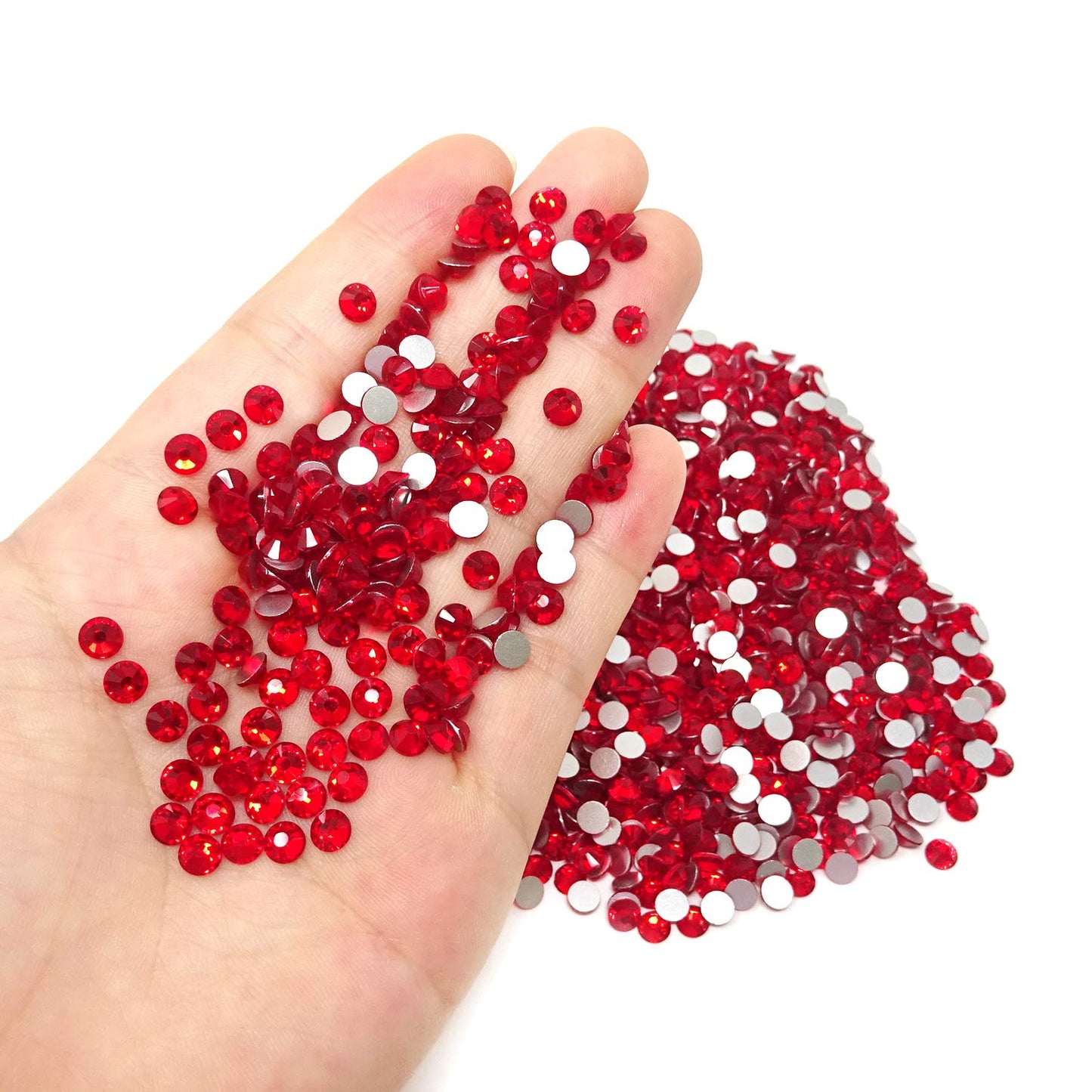 Honbay 1440PCS 5mm ss20 Sparkly Round Flatback Rhinestones Crystals, Non-Self-Adhesive (Red)