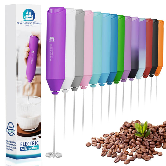 Powerful Milk Frother Handheld Foam Maker, Mini Whisk Drink Mixer for Coffee, Cappuccino, Latte, Matcha, Hot Chocolate, No Stand, Dark Orchid