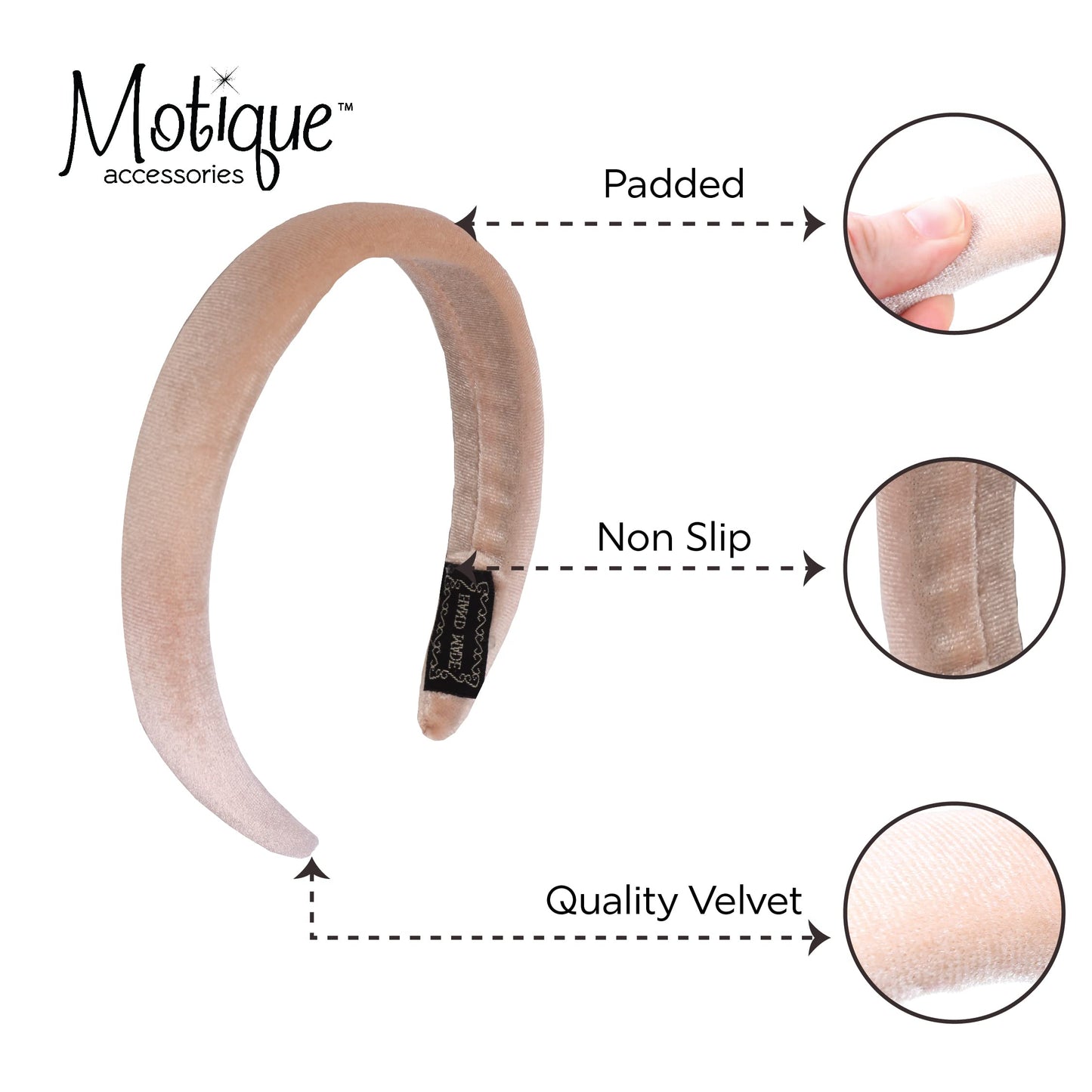 Tan Padded Headband for Women and Girls- Hair Styling Accessories Fashion Hairband