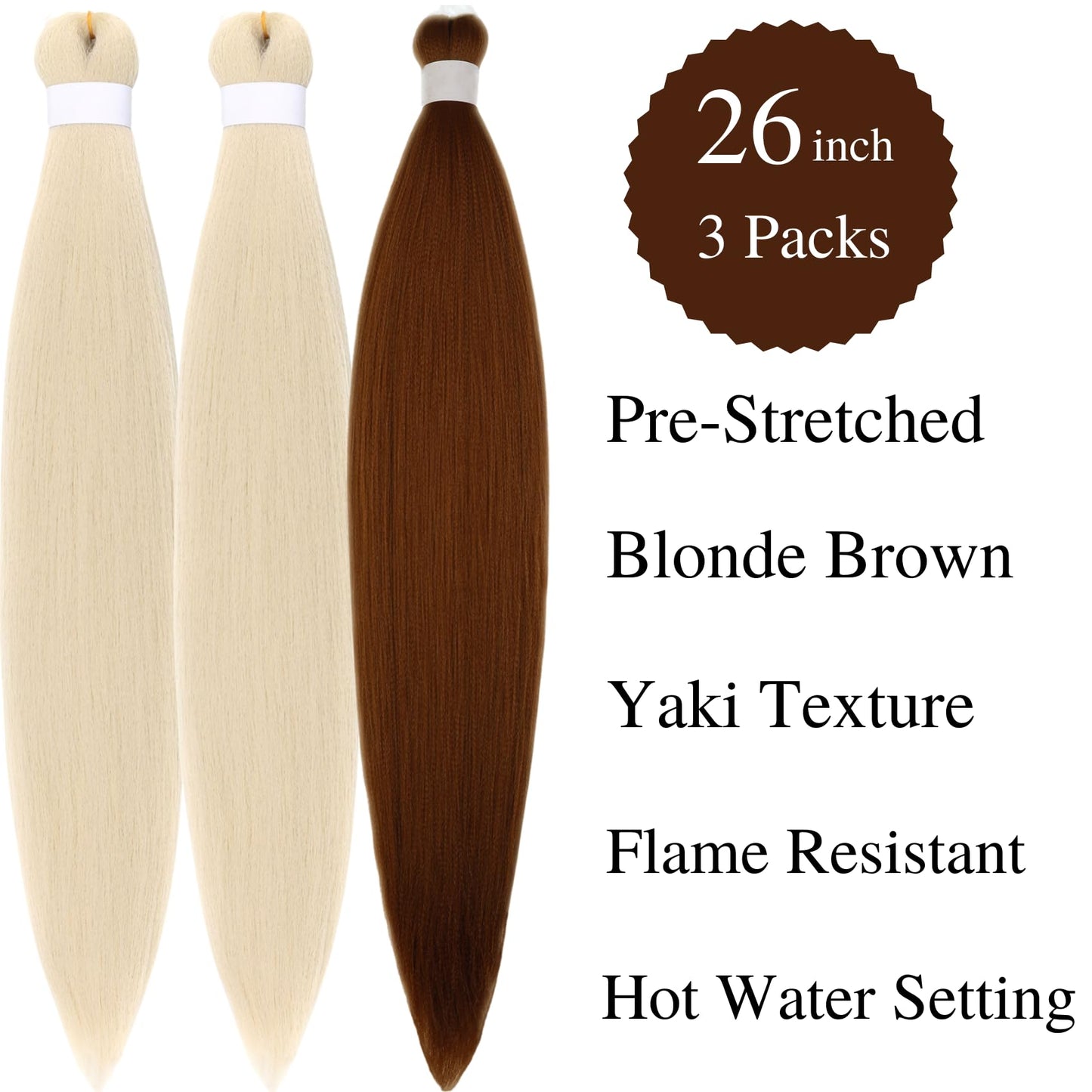 Gozill Braiding Hair Pre stretched Blonde Brown Kanekalon Prestretched Braiding Hair Ez Braid Knotless