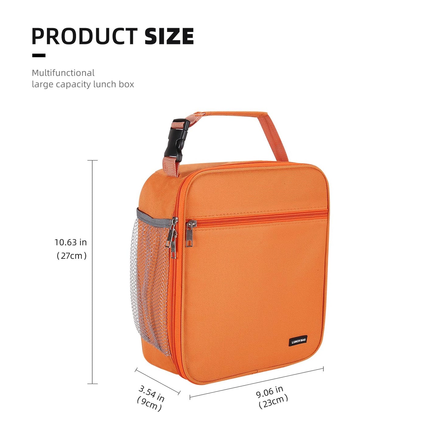 AYEANY Lunch box Lunch bag for men women Lunchbox Lunch bags Insulated Lunch bag Lunch box cooler (Orange)