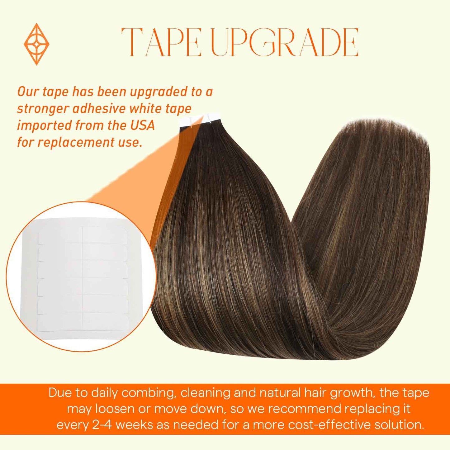 Full Shine Tape in Hair Extensions Real Human Hair 20Inch Double Sided Hair Extensions Tape in Adhesive 20Pcs 50G Dark Brown to Ash Brown Seamless Tape in Extensions Invisible Skin Weft Add Volume