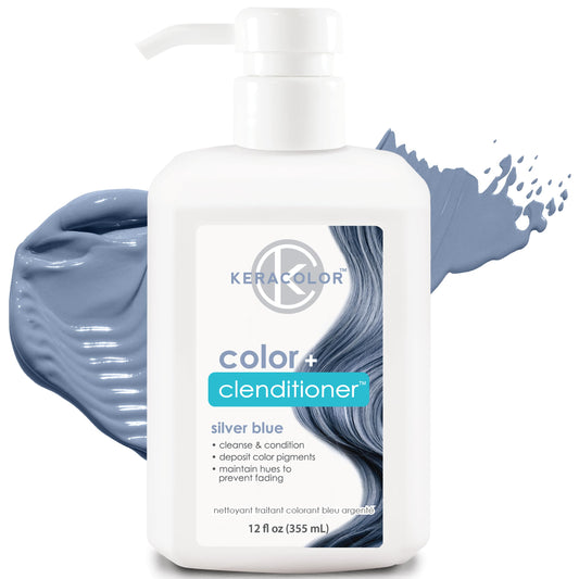 Keracolor Clenditioner SILVER BLUE Hair Dye - Semi Permanent Hair Color Depositing Conditioner, Cruelty-free, 12 Fl. Oz.