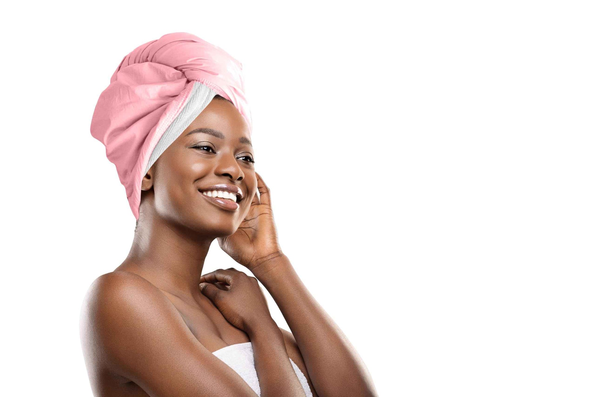 The Cap Wrap, Shower Cap and Hair Towel in One (Coral)