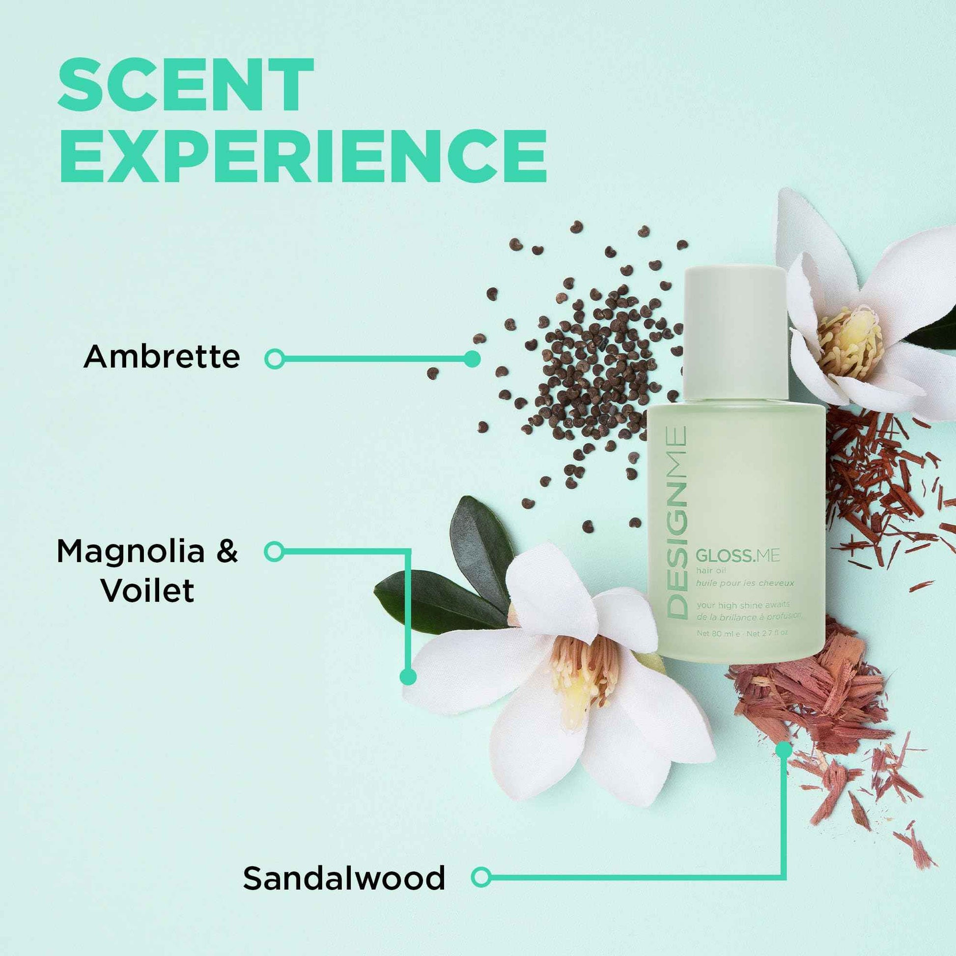 GLOSS.ME Hair Oil by Design.Me | Anti Frizz Hair Serum for Women | Argan Hair Oil Adds Shine, Smoothness, & Hydration | Paraben & Sulfate Free Straight, Wavy, Coily, or Curly Hair Serum, (80 ml)