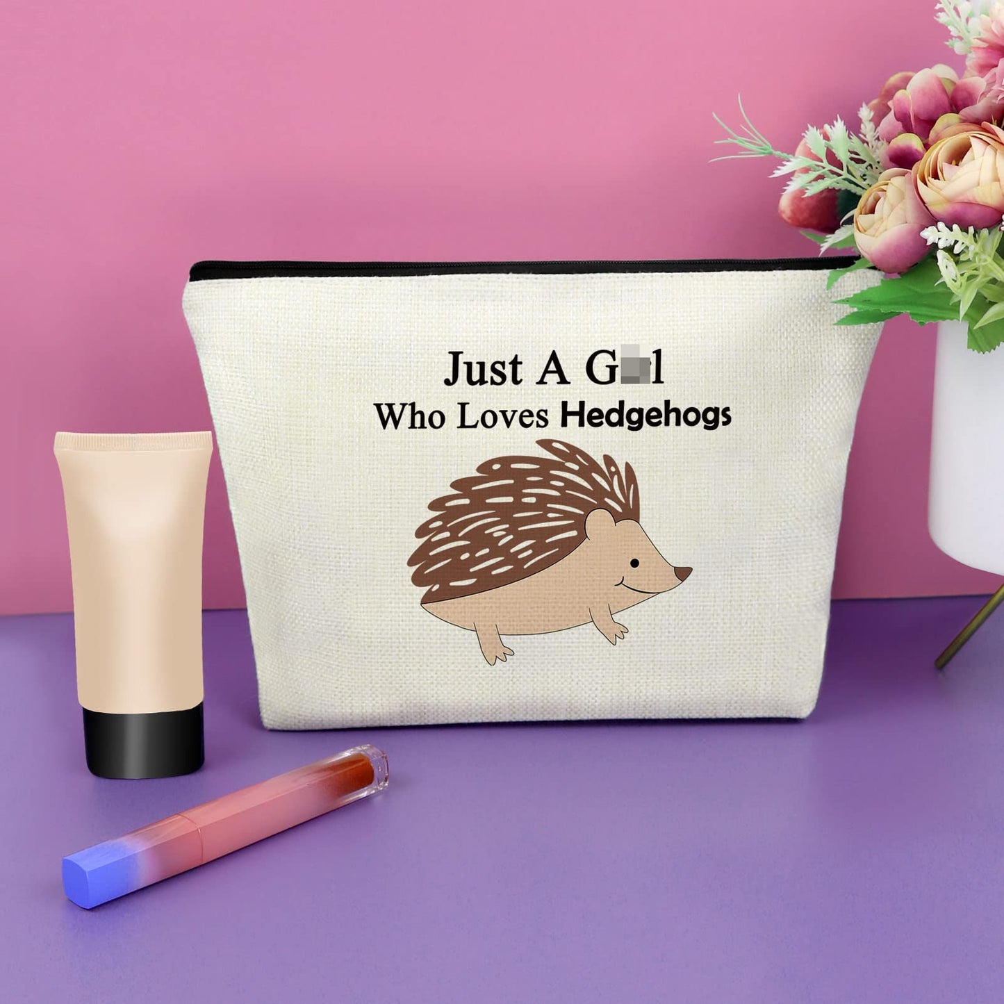 Hedgehog Gifts for Hedgehog Lovers Makeup Bag Hedgehog Lover Gift Hedgehog Owner Gifts Animal Lover Gifts Cosmetic Bag Hedgehog Mom Gift Graduation Birthday Christmas Gifts Cosmetic Travel Pouch