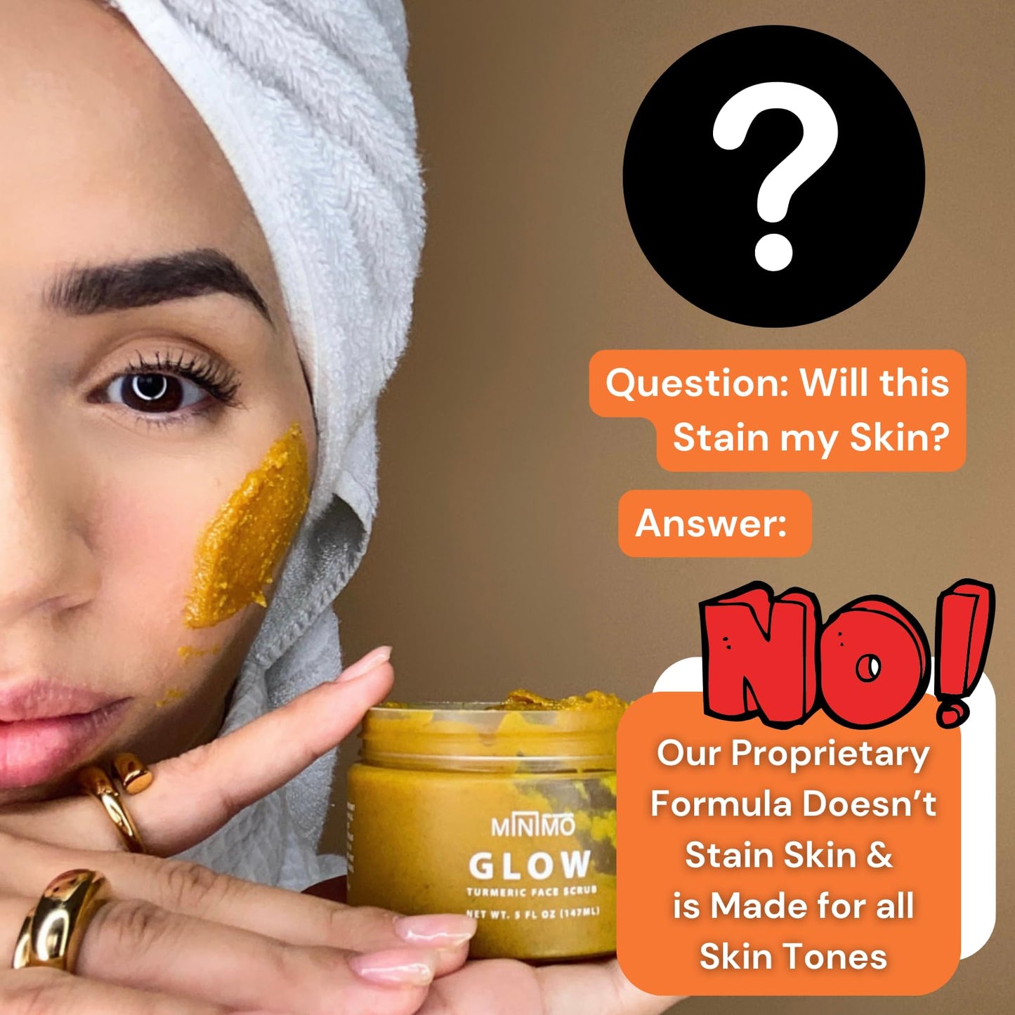 Minimo Glow Turmeric Face Scrub (𝐋𝐞𝐦𝐨𝐧 𝐂𝐚𝐤𝐞) - Infused with Turmeric, Manuka Honey, Cinnamon, and Chamomile - Face Scrub for All Skin Types - Achieve Healthy Skin