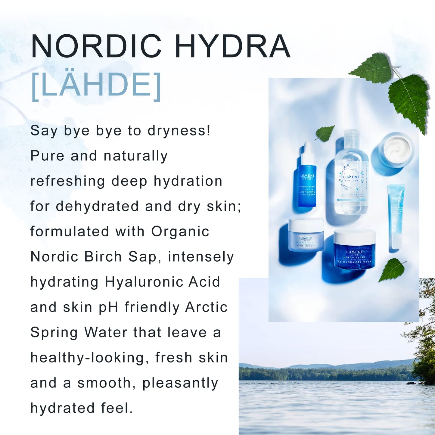 Lumene Nordic Hydra Intense Hydration 24H Face Moisturizer Fragrance-Free - Lightweight Face Cream + Dry Skin Hydrating Moisturizer - Birch Sap, Arctic Spring Water & Plumping Hyaluronic Acid (1.7oz)