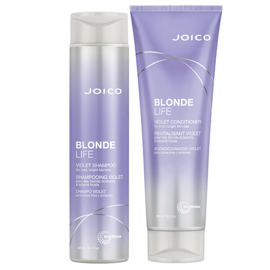 Joico Blonde Life Violet Shampoo and Conditioner | For Cool & Bright Blonde Hair | Neutralize Brassy Tones | Banish Yellow Tones | Boost Shine | Sulfate Free | With Monoi & Tamanu Oil
