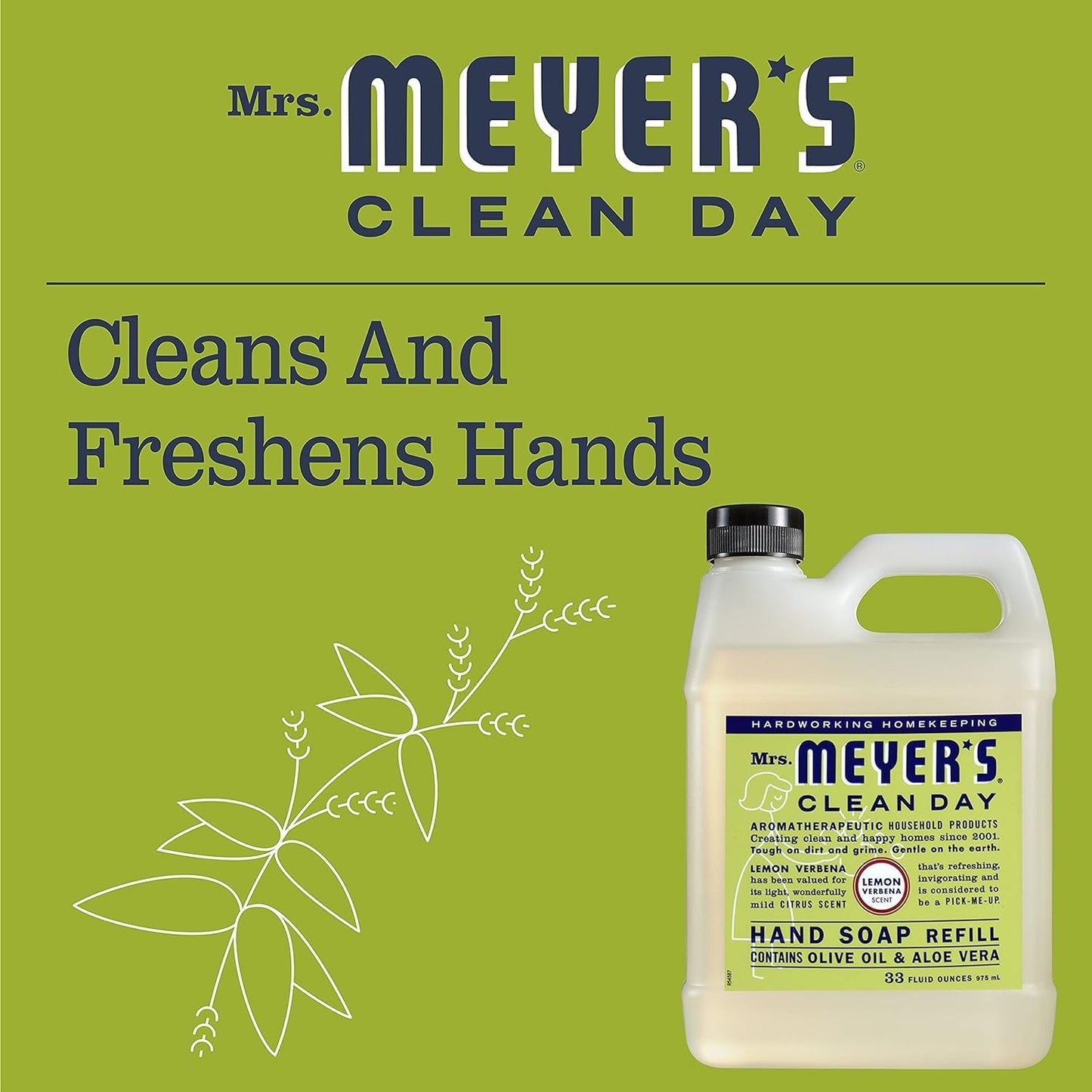 MRS. MEYER'S CLEAN DAY Hand Soap Refill Scent Variety Pack 2 CT (Lemon Verbena + Rain Water)