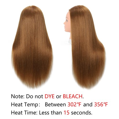 Opini Mannequin Head with Hair 80% Human Hair Straight 26"-28" Doll Head with Hair Cosmetology Mannequin Head Human Hair for Hairdresser (#27 Light brown)