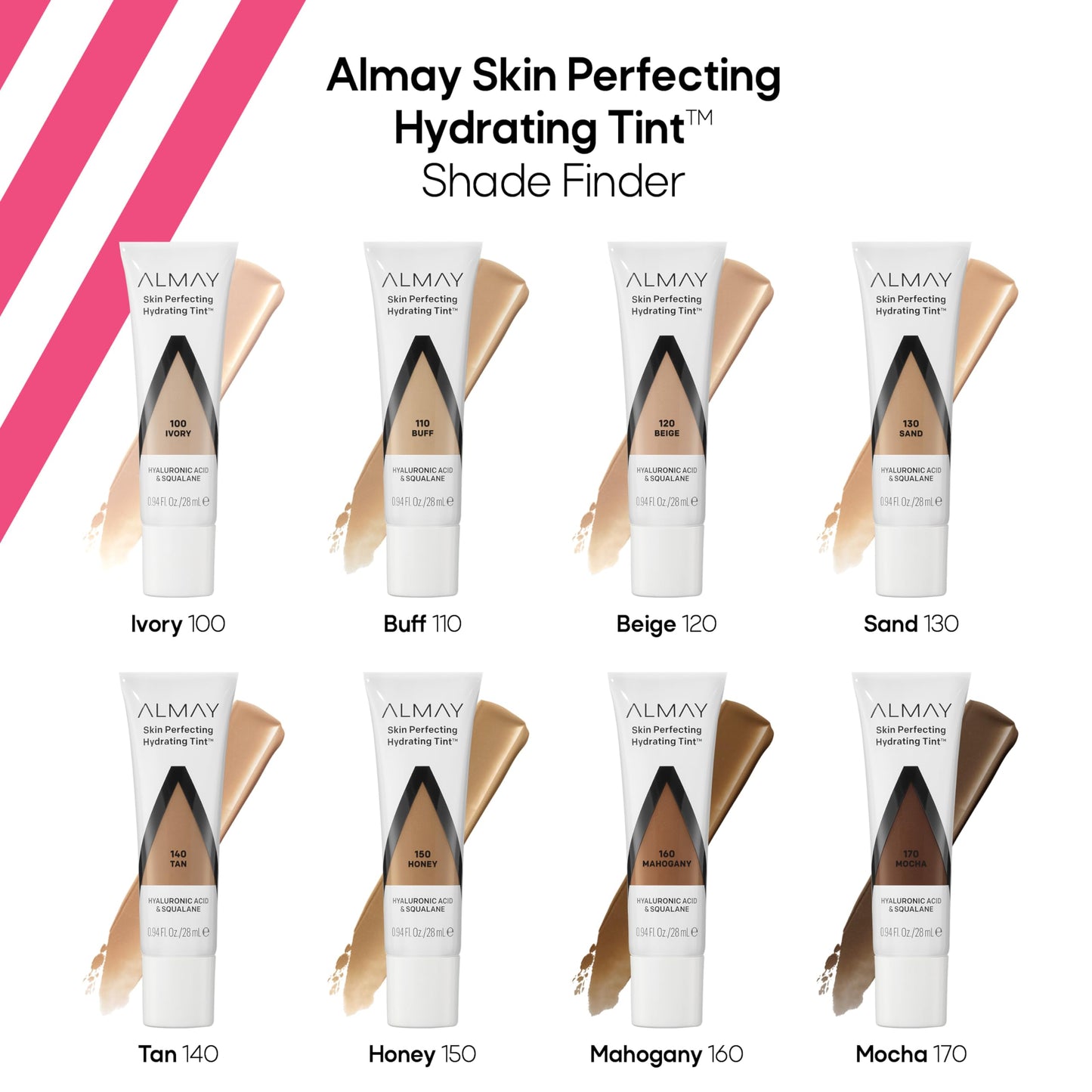 Almay Hydrating Liquid Foundation Tint, Lightweight with Light Coverage, Naturally Dewy Finish, Hypoallergenic, Dermatologist TestedFragrance Free, 150 Honey, 0.94 fl oz.