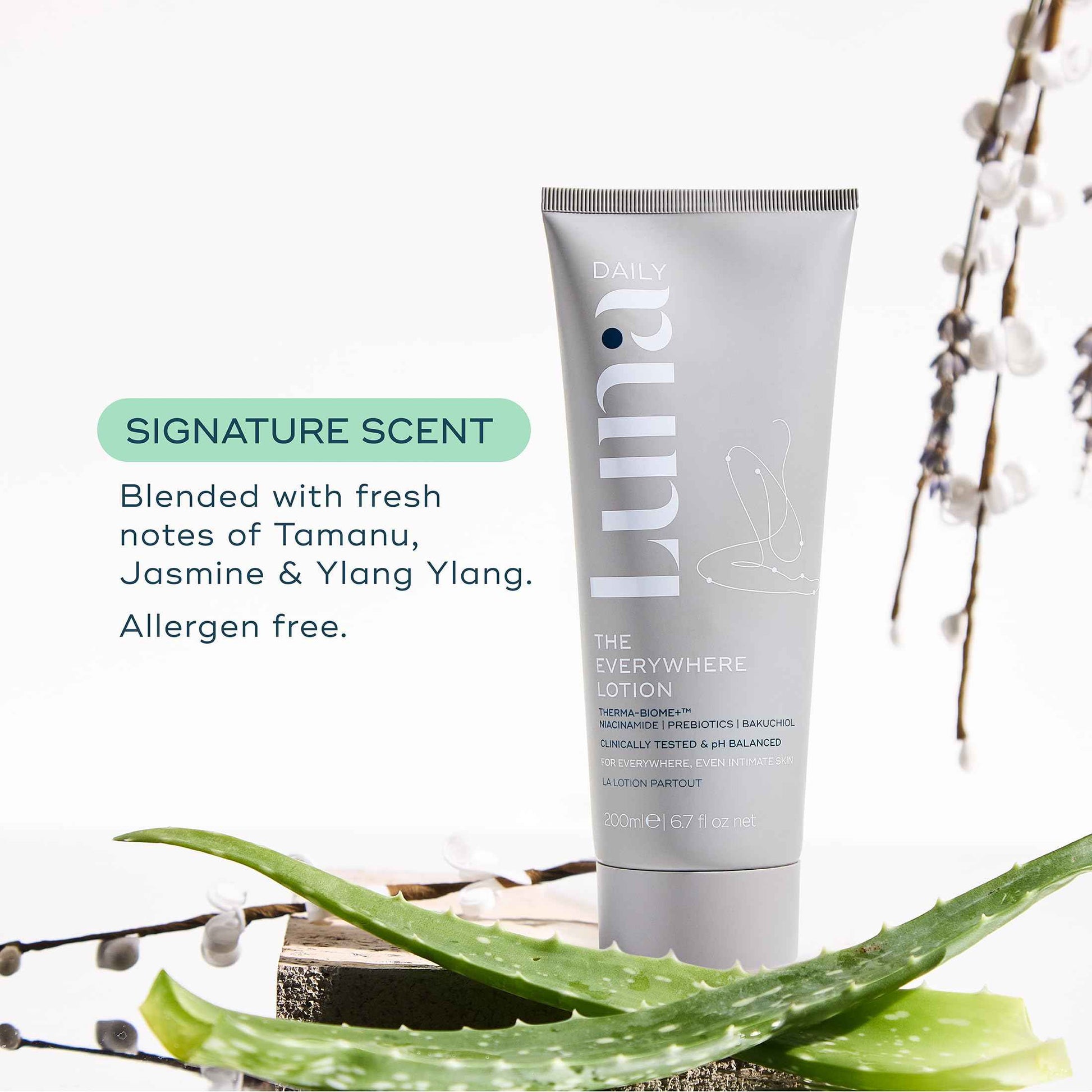 Luna Daily Body Lotion for Dry & Sensitive Skin | Hydrating, Barrier-Supporting Daily Moisturizer | With Niacinamide, Shea Butter, Prebiotics & Postbiotics | Nourishes, Firms & Soothes