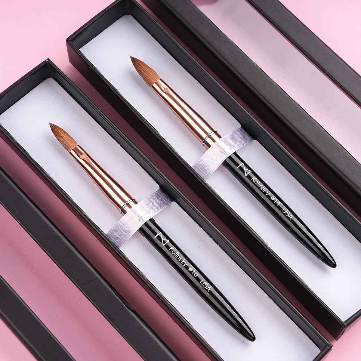 M – Regal 100% Kolinsky Acrylic Nail Brush | Professional Acrylic Nail Sculpting & Application Brush | Premium Nail Art Tool for Nail Technicians & Artists (#12)