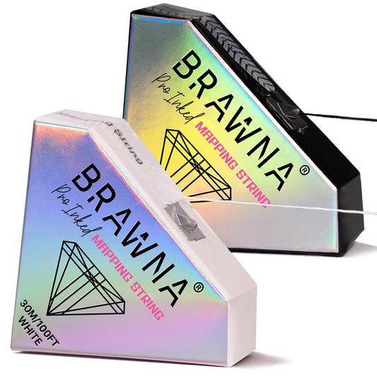 BRAWNA 2 Pack Mapping String for Brow and Lip Measuring - Microblading Supplies - PMU Kit - Black and White