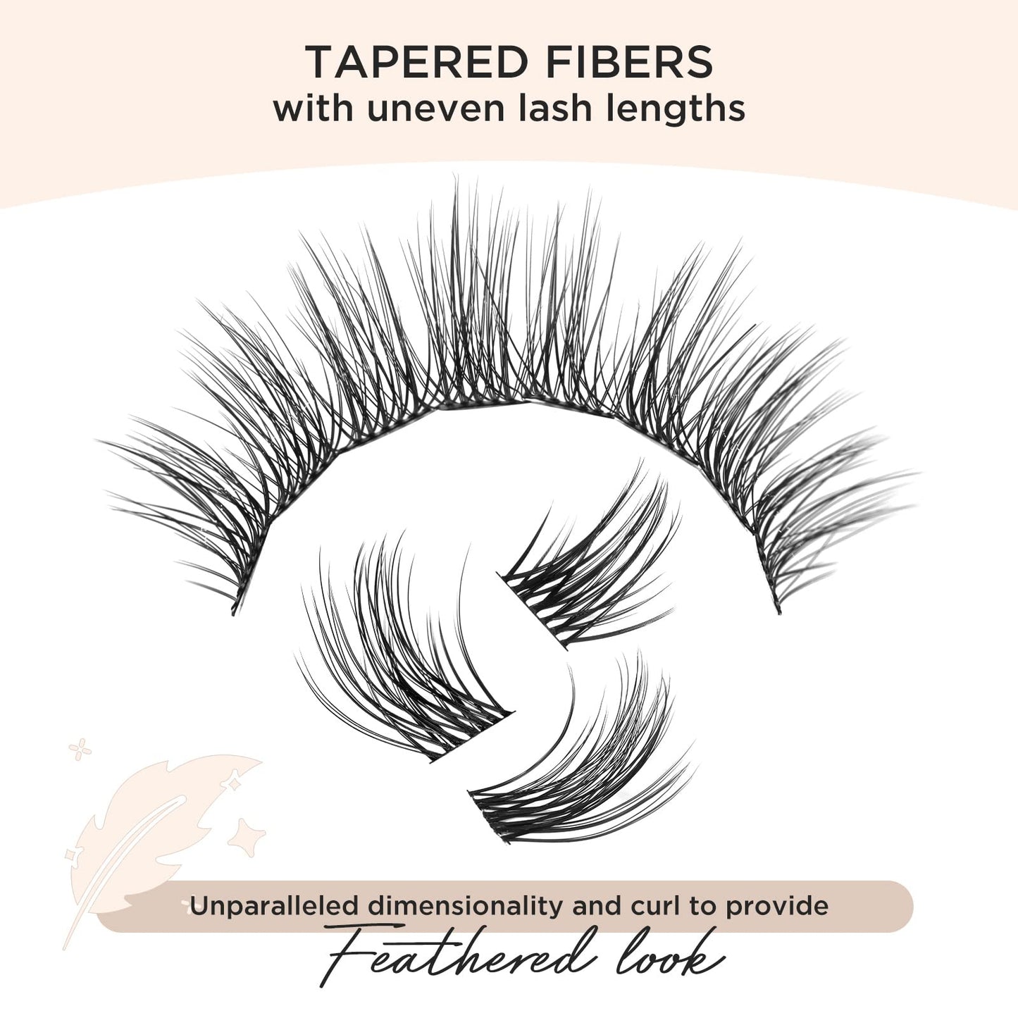 LASHVIEW Cluster Lashes Individual Lashes Mega Volume Superfine Brand and Soft DIY Eyelash Extension Natural Look Reusable Wispy Eyelash Clusters (Natural C&Lash Bond and Seal)