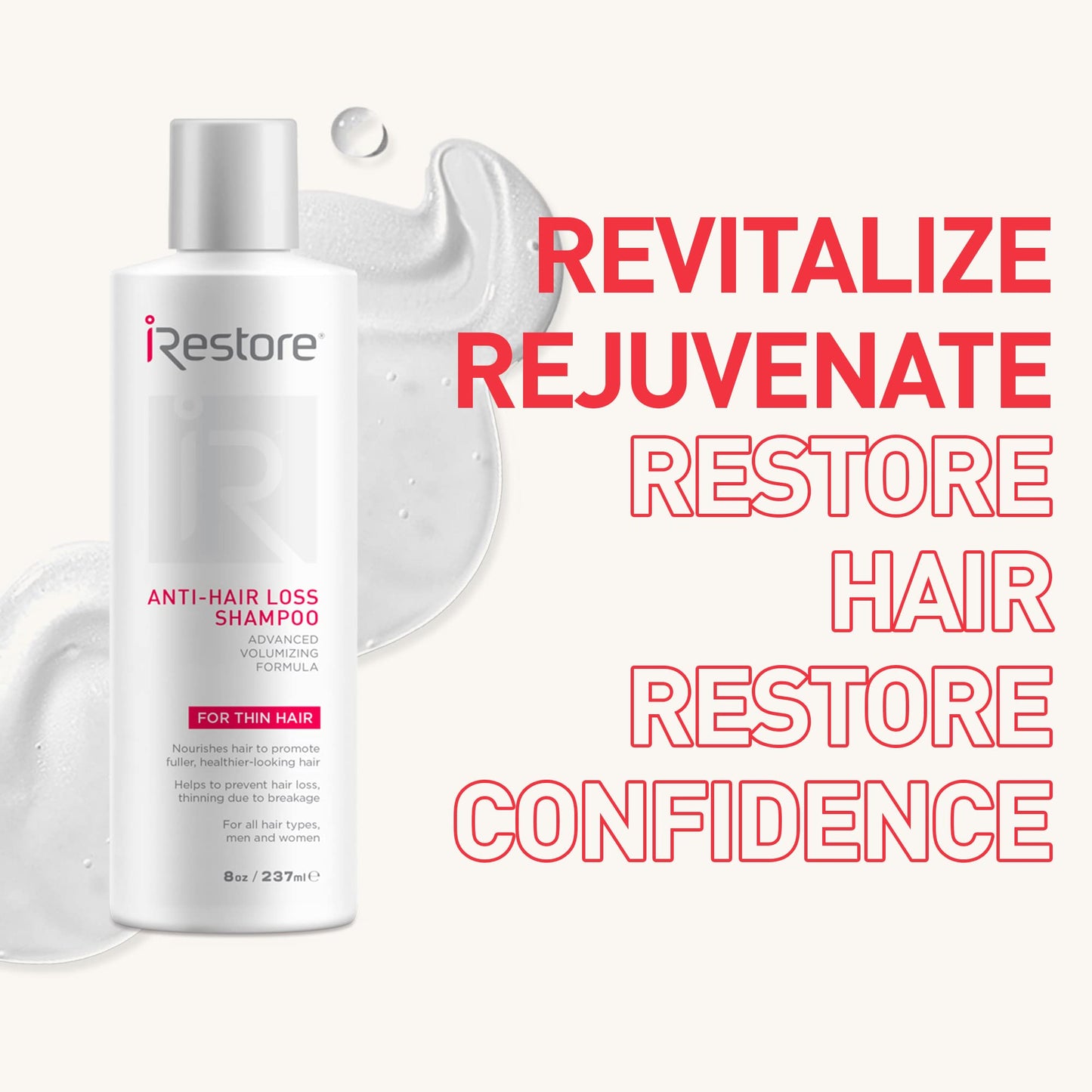 iRestore Biotin Shampoo for Hair Growth - Thinning Hair Shampoo for Men & Women, Hair Thinning Shampoo for Thinning Hair and Hair Loss, Thickening Shampoo & Volumizing Shampoo