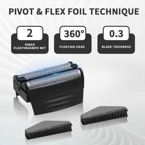 2PACK（BLACK）Shaver Replacement Foil Compatible with Remington TITANIUM-X Flex & Pivot Foil and Cutter F5800 & F7800,Shaver heads Fit for Remington F4900,F5800,F7800