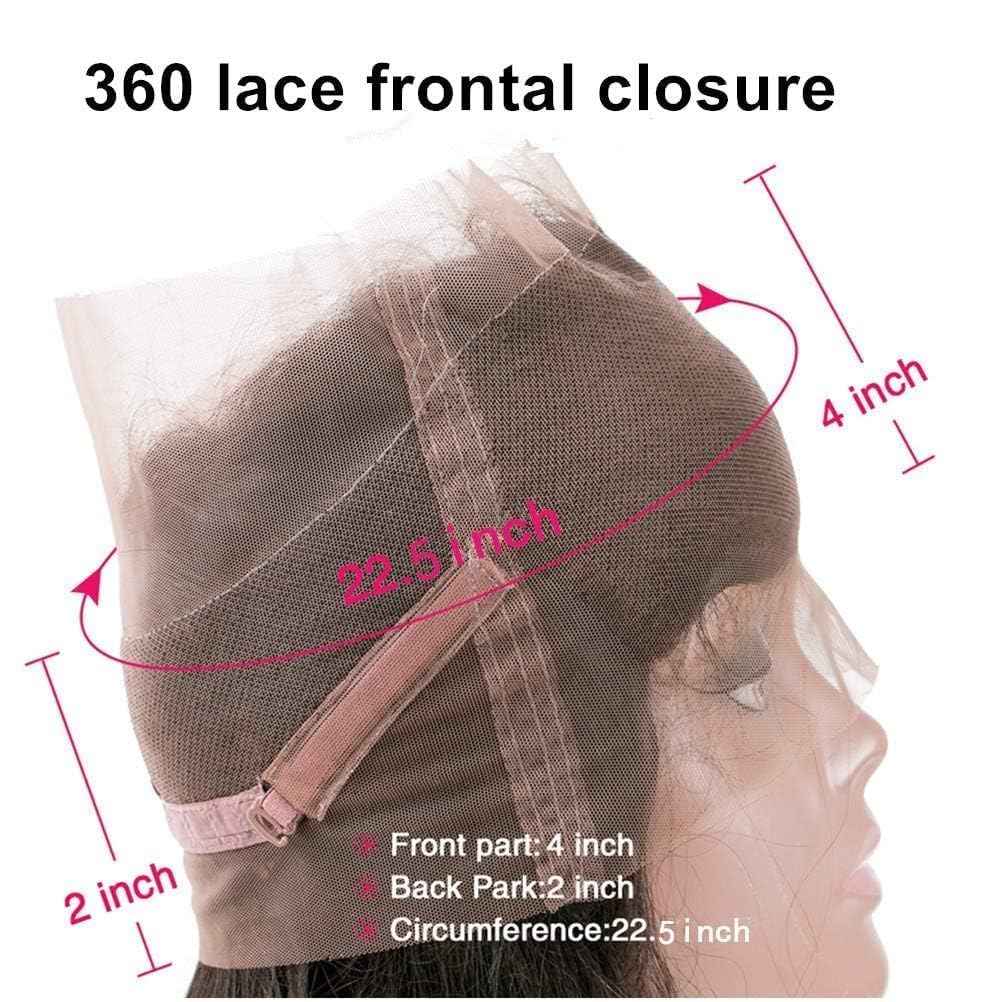360 Lace Frontal 360 HD Transparent Full Lace 12A Unprocessed Brazilian Remy Human Hair Body Wave Frontal Bleachable Knots 360 Closure Natural Color (12 Inch)