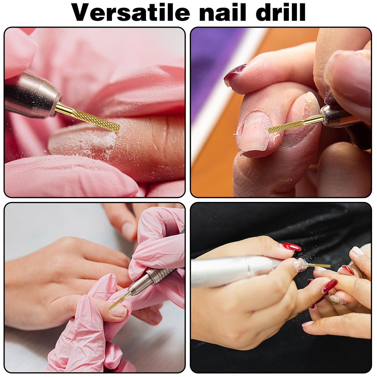 4Pcs Carbide Nail Drill Bits Cuticle Bit for Nail Drill, Cuticle Drill Bits for Nails Drill Bits Nail Tech for Cleaning Nails, Nail Tech Supplies Electric Bits for Nail Drill for Removing Dead Skin