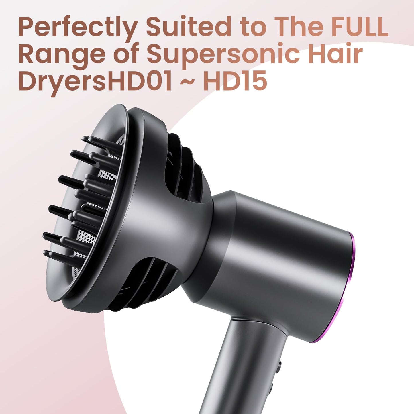 Upgrated Diffuser for Dyson Hair Dryer, Wave and Curl Diffuser for Dyson Supersonic Hair Dryer HD16 HD15 HD12 HD08 HD04 HD03 HD02, Attachment Part No. 973924-01