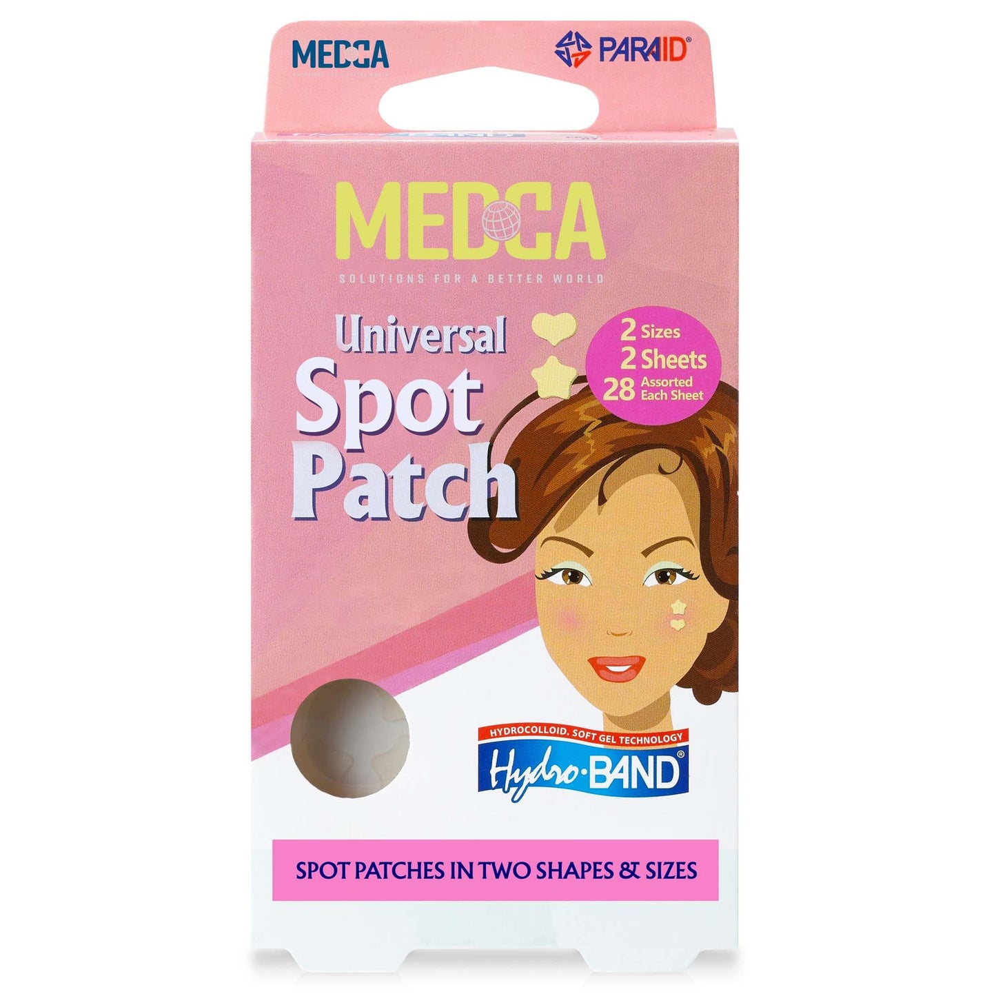 MEDca Acne Patch - (Pack of 56) Pimple Spot Treatment Hydrocolloid Bandages Absorbing Zit Cover Dots, Heart and Star Shapes