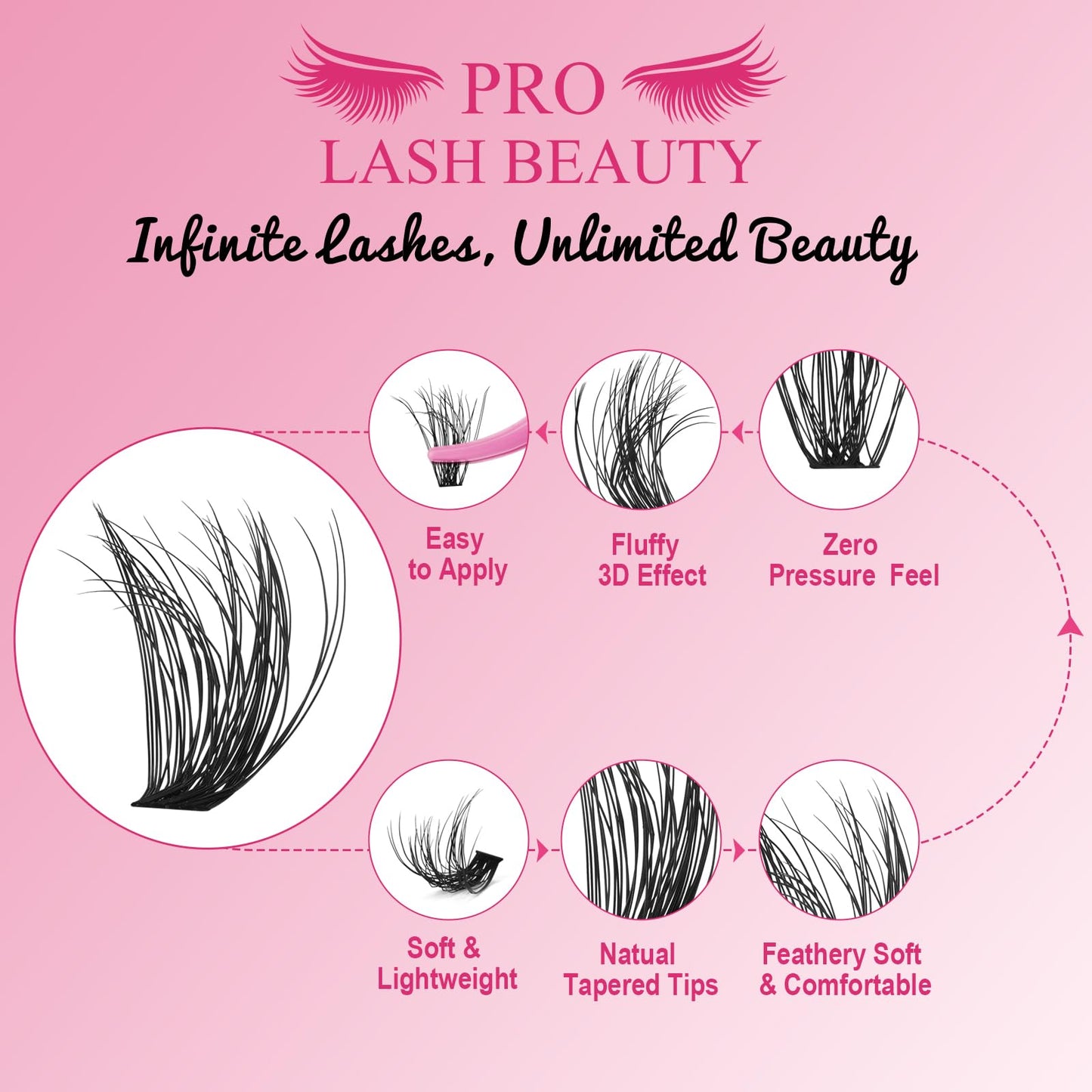 Lash CIusters 320Pcs Individual Lashes 3D Fluffy Cluster Lashes Natural Look Eyelash Clusters Faux Mink Wispy Lashes 30D+40D-D Mixed DIY Lash Extension (3D Fluffy-30D+40D-D,12-18mix)