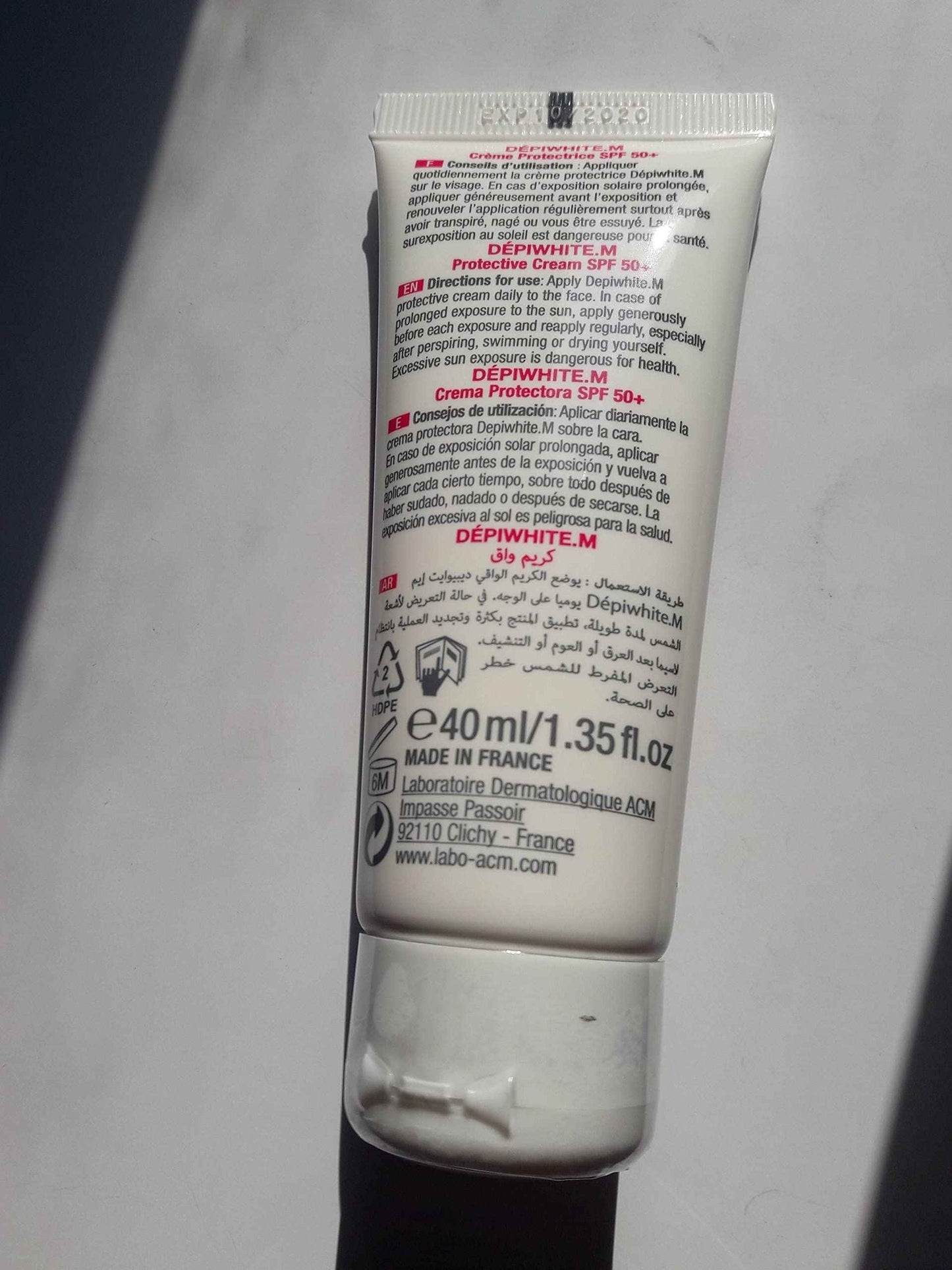 ACM Depiwhite M Cream - Protective Cream - SPF50+ 40ml/1,7 oz - Pantalla Solar