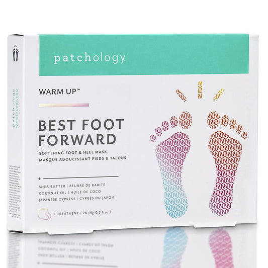 Patchology Best Foot Forward - Softening Foot and Heel Mask - Soft Feet Treatment with Shea Butter and Coconut Oil for Baby-soft and Renewed Skin - Foot Masks for Dry Cracked Feet (1 Pack)