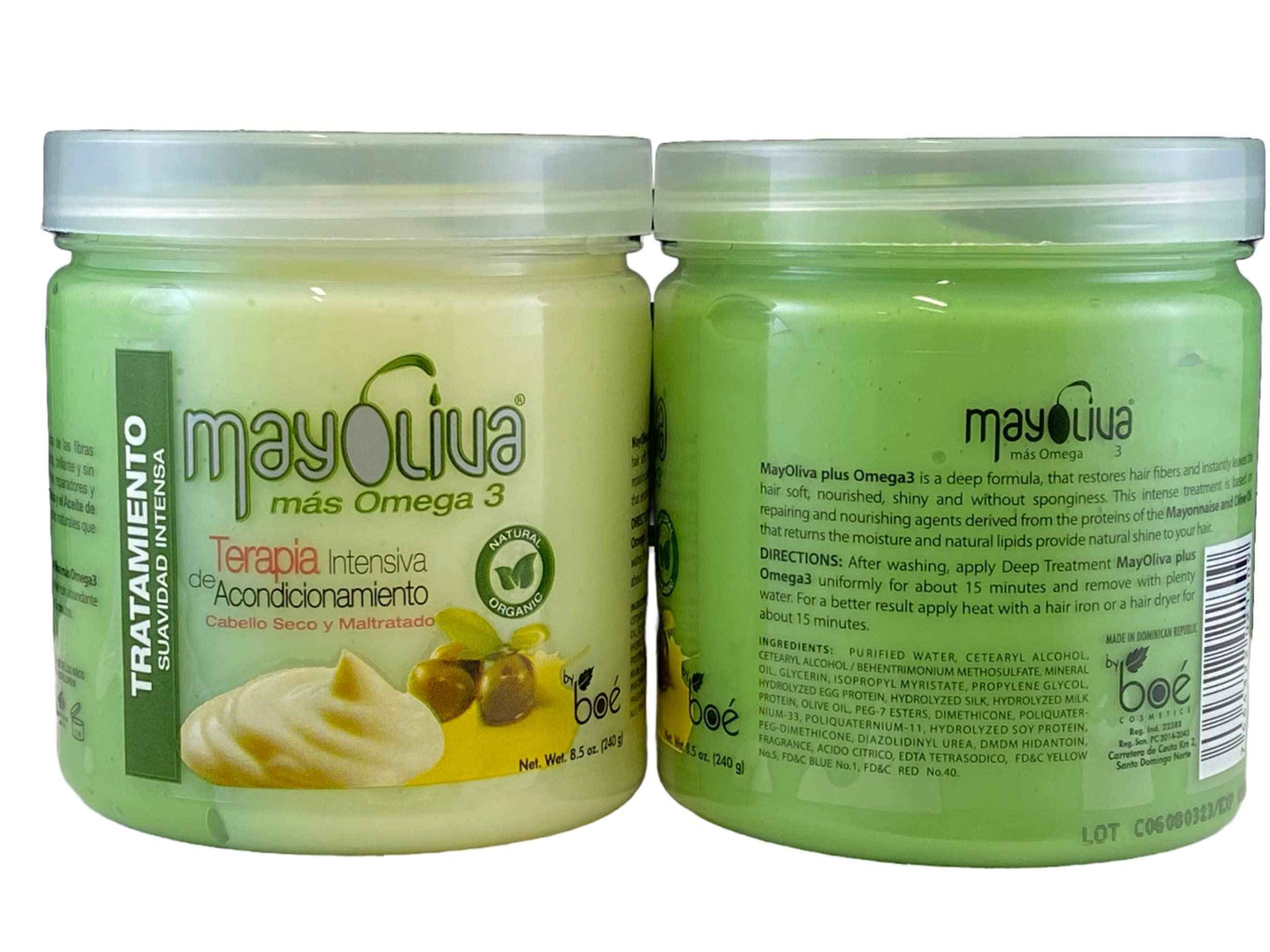 Mayoliva 4in1 Hair Repair Combo Set - Shampoo 11 oz, Leave-In 4.2 oz, Treatment 8.5 oz, Shine Drops 2 oz - Olive Oil & Mayonnaise Protein System - Deep Moisture, Anti-Frizz, Shine & Repair