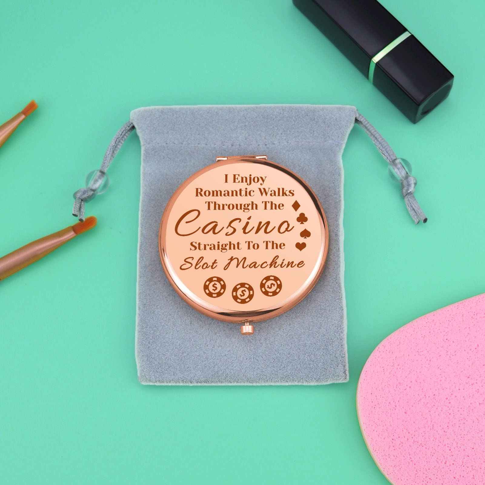 Gambler Gift Casino Lover Gift for Women Compact Makeup Mirror Birthday Gift for Gambler Retirement Gifts for Women Folding Makeup Mirror for Friend Grandma Birthday Graduation Gifts