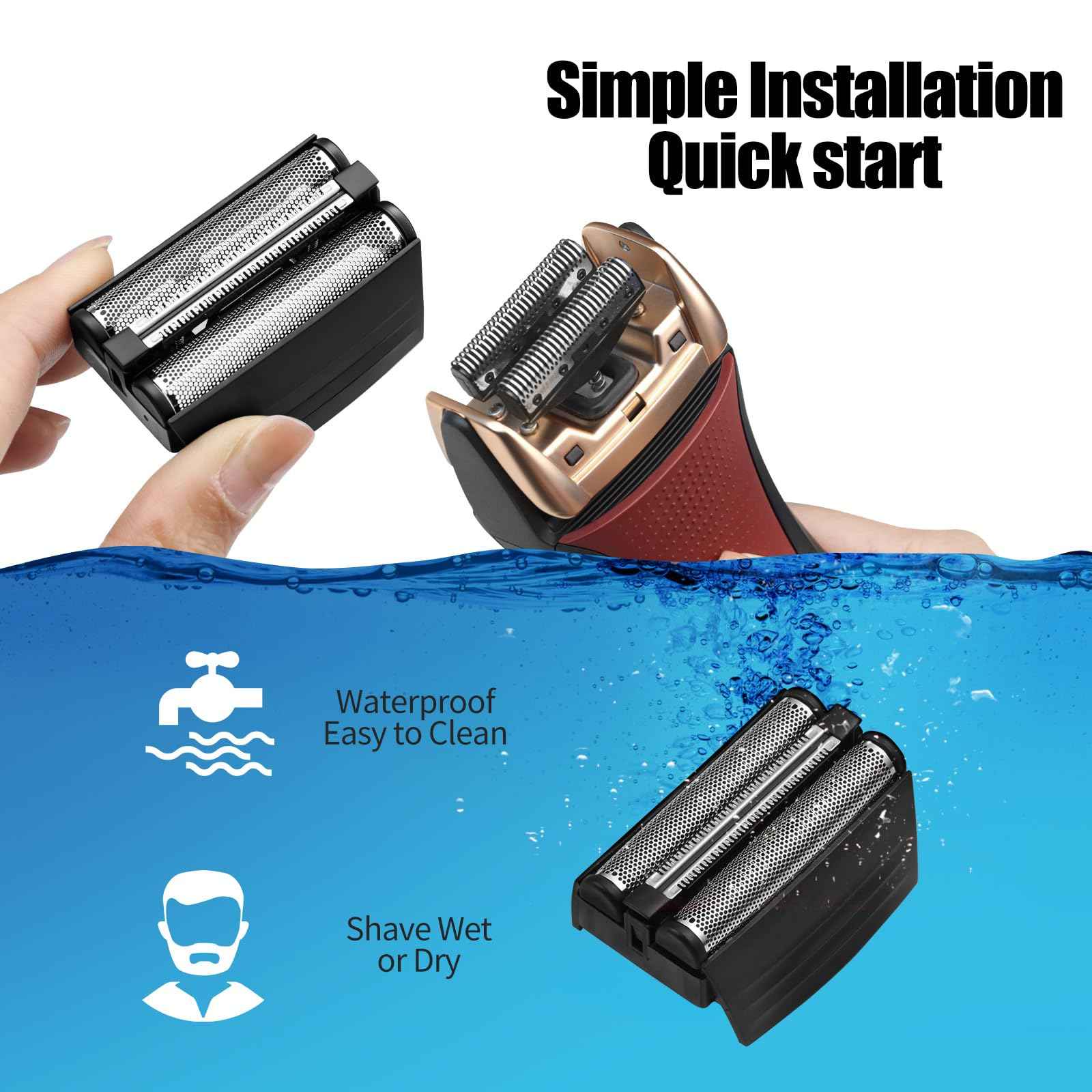 Shaver Replacement Foil Compatible with Remington TITANIUM-X Flex & Pivot Foil and Cutter F5800 & F7800,Shaver heads Fit for Remington F4900,F5800,F7800 (2 Pack)