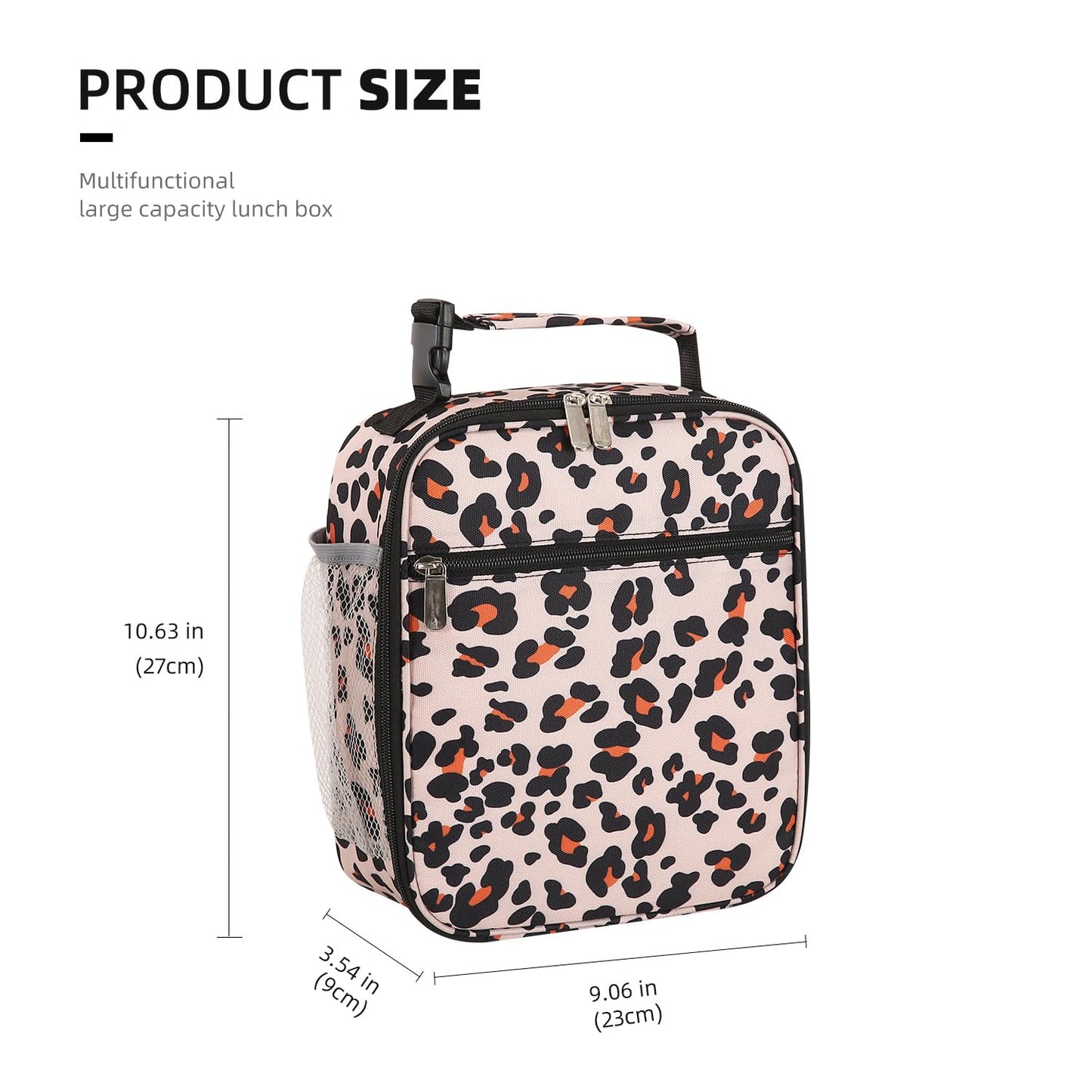 AYEANY Lunch box Lunch bag for men women Lunchbox Lunch bags Insulated Lunch bag Lunch box cooler (Leopard)