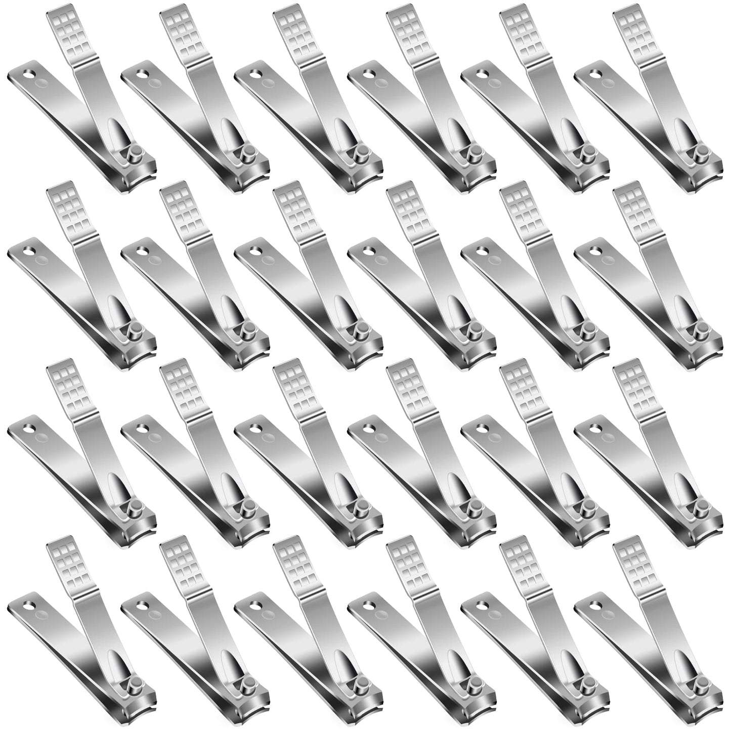 Nail Clippers Set,24 Pack Stainless Steel Nail Clippers Bulk,Silver Nail Cutter,Ultra Sharp Sturdy Fingernail Clippers and Toenail Clippers for Women Men(24 Pcs-Silver)