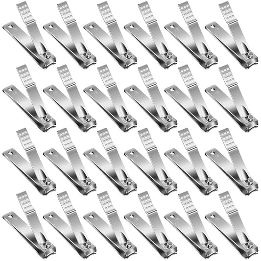 Nail Clippers Set,24 Pack Stainless Steel Nail Clippers Bulk,Silver Nail Cutter,Ultra Sharp Sturdy Fingernail Clippers and Toenail Clippers for Women Men(24 Pcs-Silver)