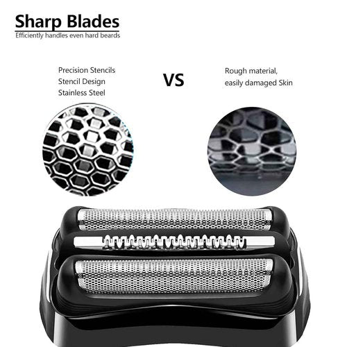 21B Shaver Blades for Braun Series 3 Replacement Head&for Braun s3 Wet and Dry Replacement Head, 21B Foil and Cutter Compatible with Braun Series 3 Electric Razors 300s,310s,3010s,3040s,5409,340s-4