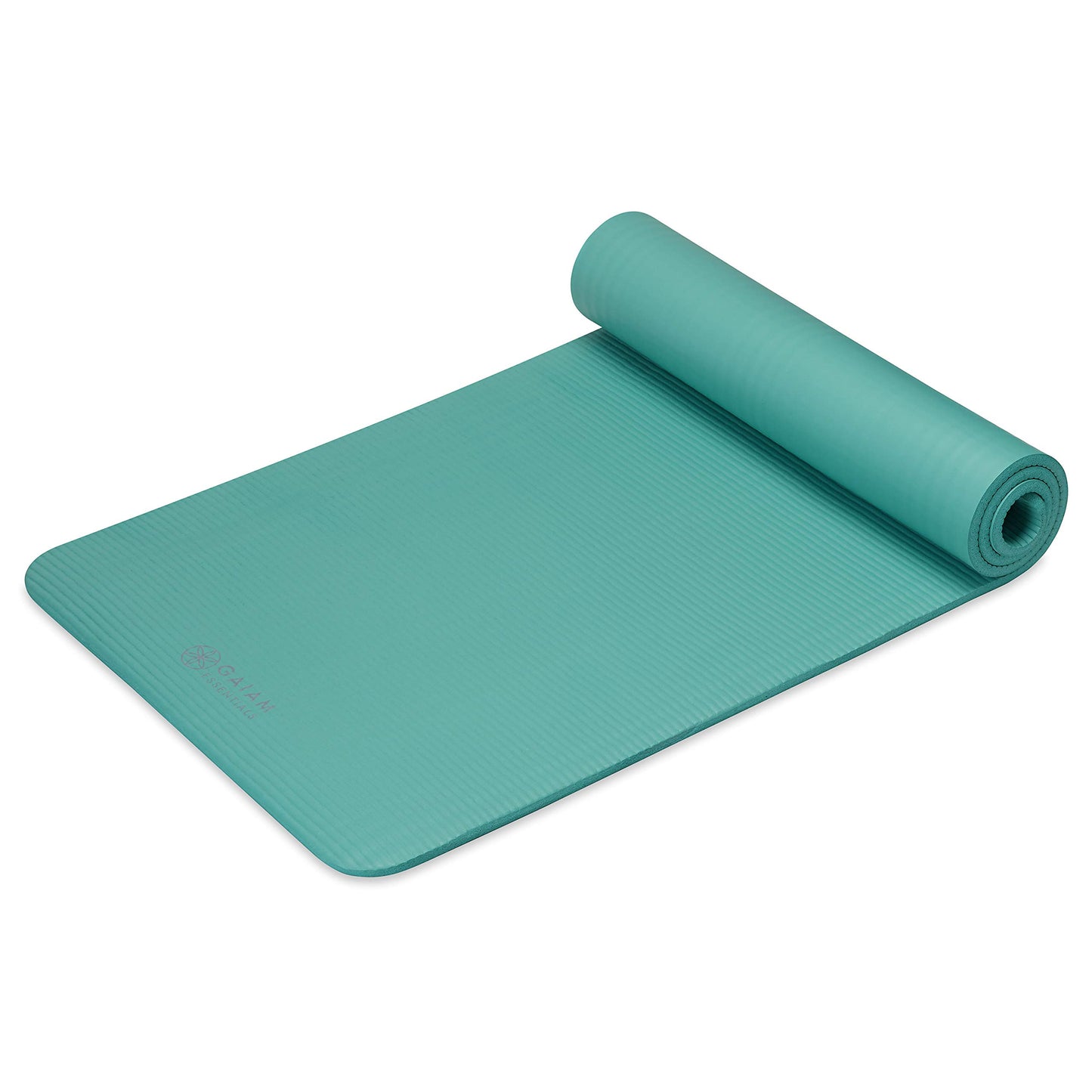 Gaiam Essentials Thick Yoga Mat Fitness & Exercise Mat With Easy-Cinch Carrier Strap, Teal, 72"L X 24"W X 2/5 Inch Thick