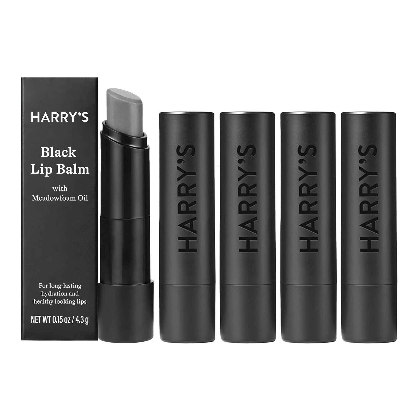Harry's Black Lip Balm for Men - (5 Pack) Hydrating Men's Lip Balm with Natural Finish - Korean Skincare Technology with Meadowfoam Oil